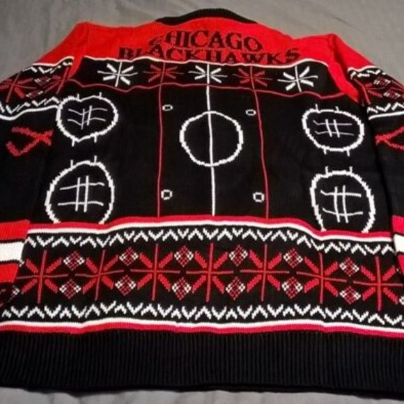 Chicago Blackhawks Crewneck Ugly Pullover Sweaters Size XL Brand New - Picture 2 of 2